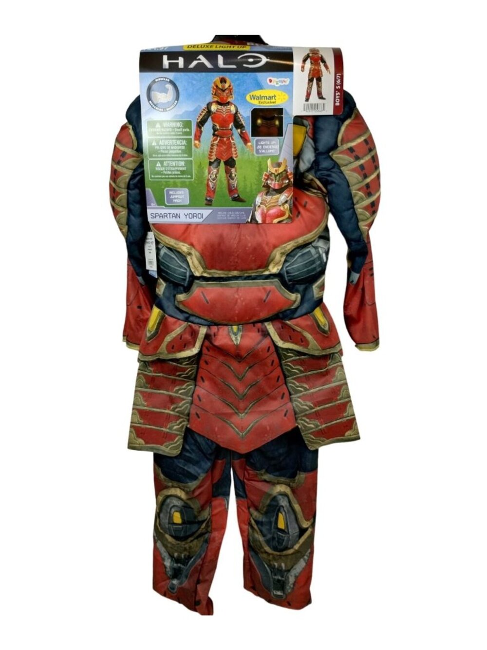 Disguise Boys S (6/7) Deluxe Light Up Halo Spartan Yoroi Halloween Costume - Picture 2 of 8